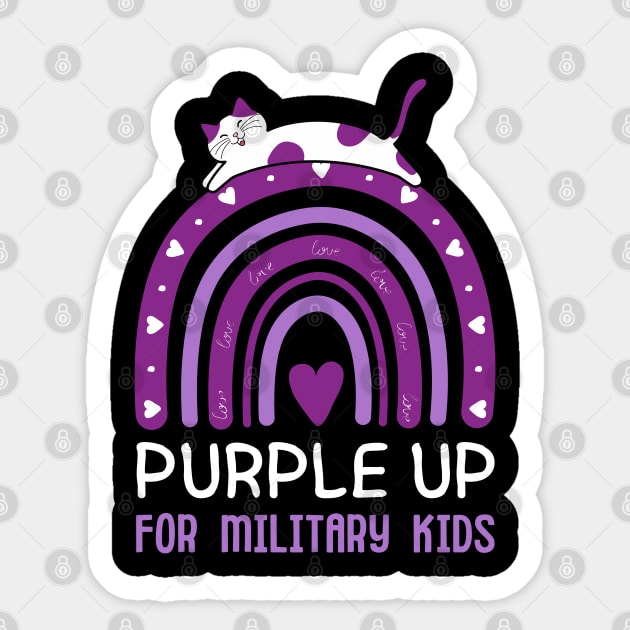 Purple Up For Military Kids Sticker by Creatifly Graphic Tees